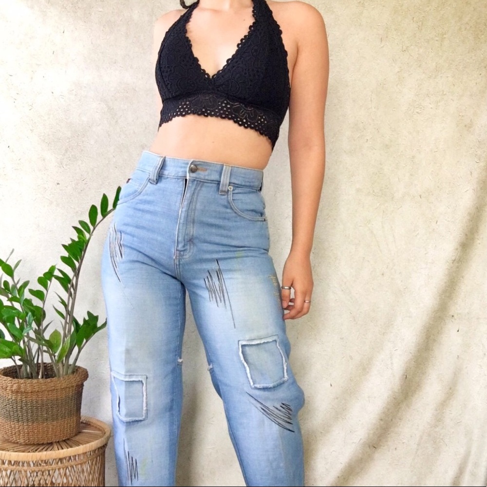 Vintage High Waist Straight Leg Jeans